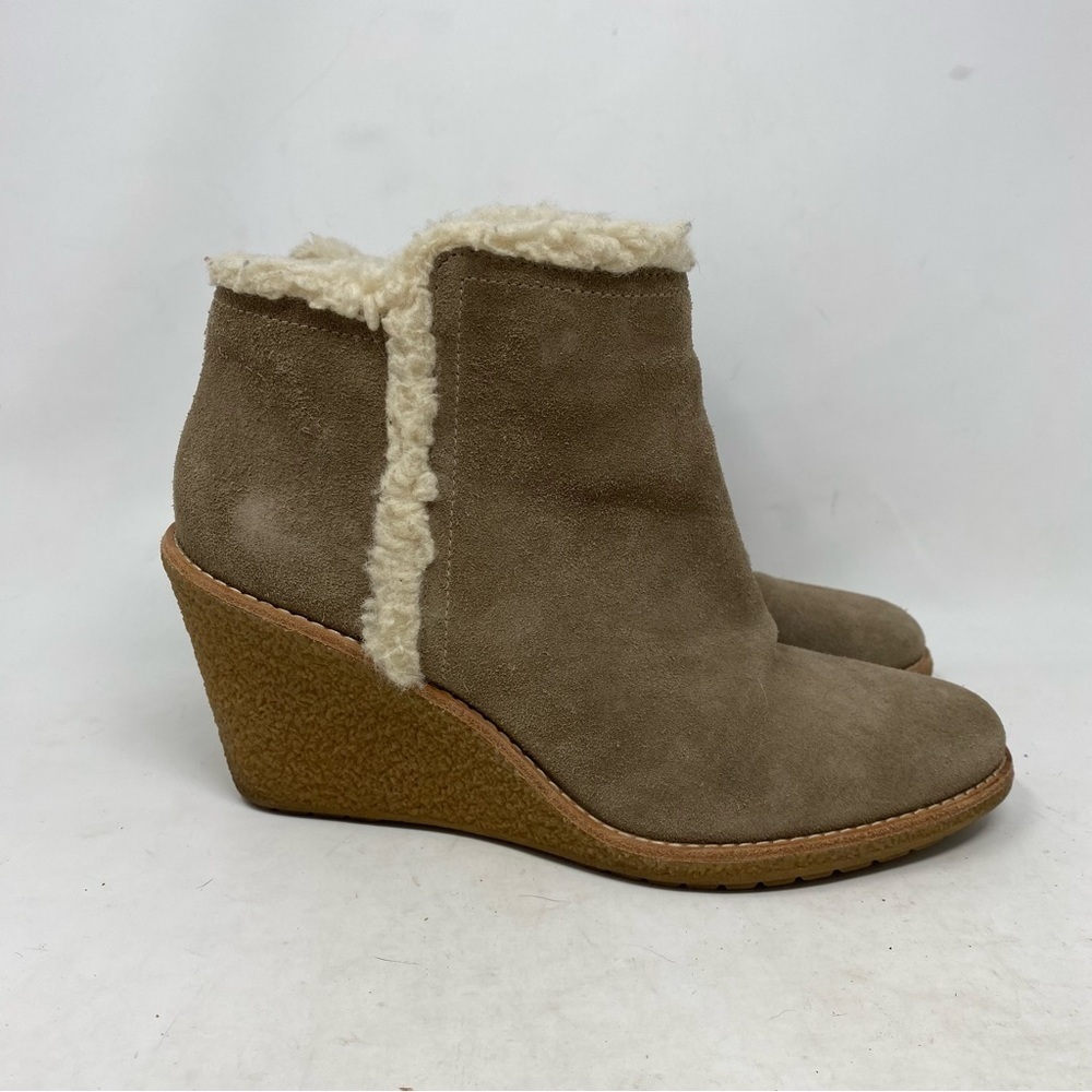 Cole Haan Women’s Michelle Waterproof Gray Suede Wedge Slip On Ankle Boots 9